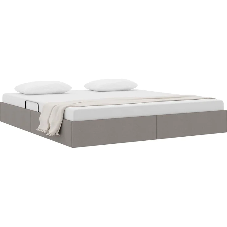 vidaXL Ottoman Bettgestell mit Speicher Taupe 160 x 200 cm Stoff 3442835 – Bild 3