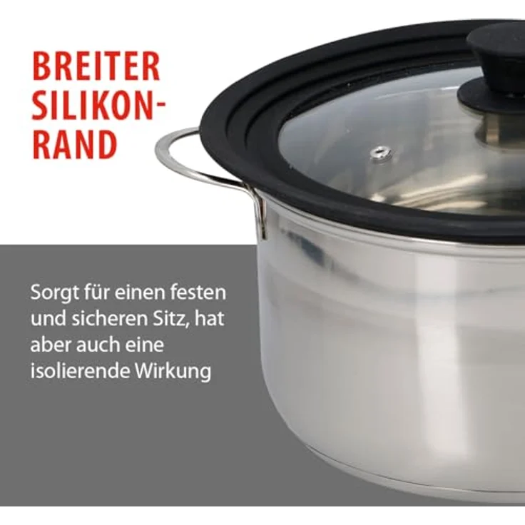 Glasdeckel mit Silikonring 28cm ALPINA – Bild 4