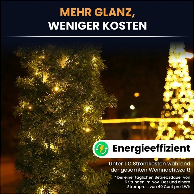 Gartenpirat LED-Girlande Künstliche Tannengirlande Türgirlande LED Weihnachtsgirlande Girlande, Energieeffizient – Bild 3