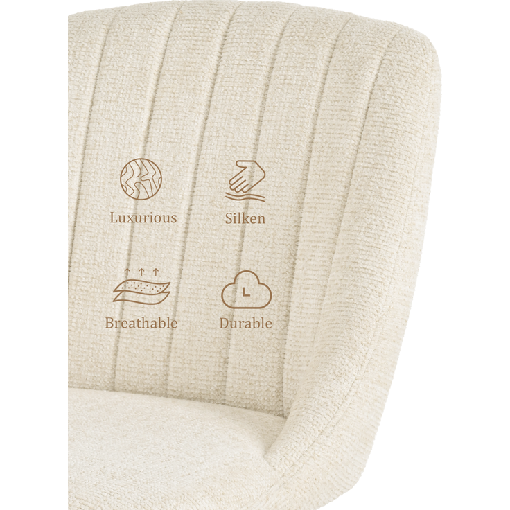 GOEURVANT 993 Esszimmerstühle 6er-Set, Chenille - Creme – Bild 10