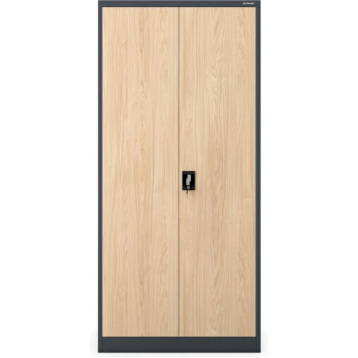 Jan Nowak Metallschrank abschließbar Aktenschrank Büroschrank Stahlschrank mit 4 verstellbaren Fachböden, Ordnerschrank für Büro Kanzlei Archiv Arbeitszimmer, 195 x 90 x 40 cm – Bild 3