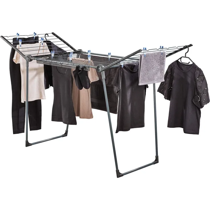 Leifheit 'Pegasus 200 Solid Black' Standtrockner, Metall / Kunststoff, Schwarz