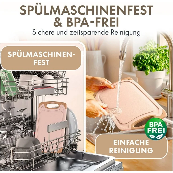 Blumtal Schneidebrett Frühstücksbrettchen Kunststoff, 2er-/3er-Set, verschiedene Größen, (3-St), Brettchen spülmaschinenfest Kunststoff BPA-frei – Bild 4