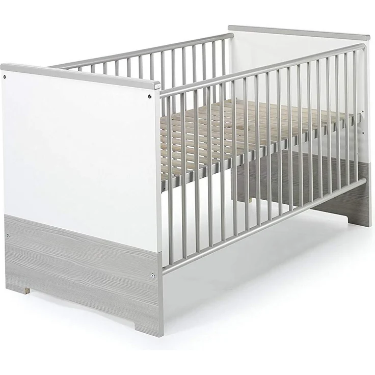 Schardt 'Eco Silber' 3-tlg. Babyzimmer-Set Kinderbett, Schrank 2-türig und Kommode – Bild 2