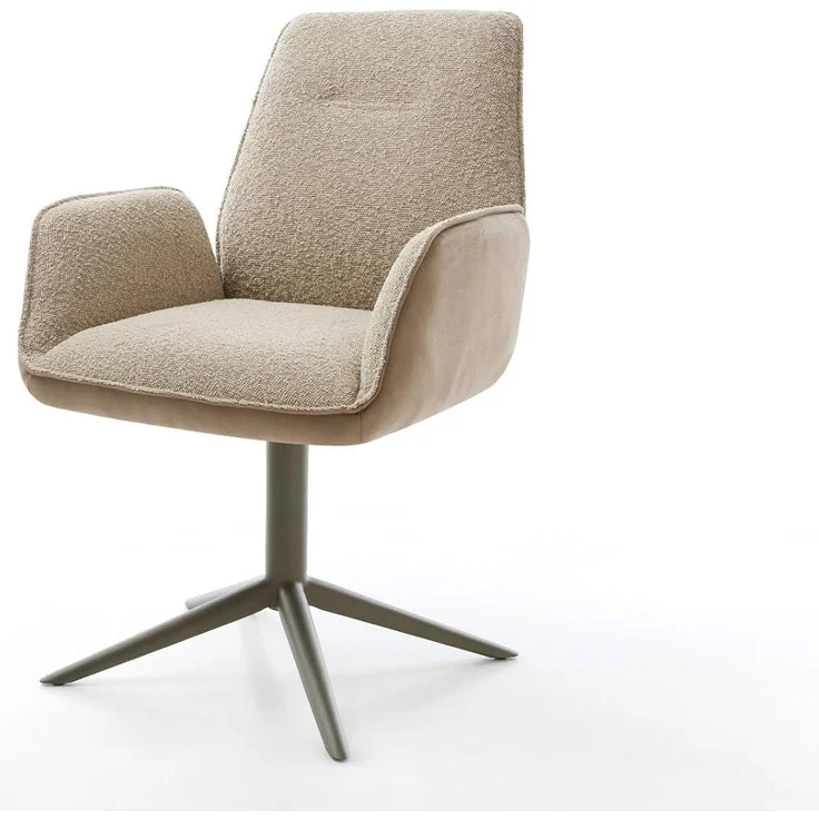 Drehstuhl Zoa-Flex Materialmix Schlamm Fußkreuz Effektfinish Titan 360° drehbar Wippfunktion Taschenfederkern – Bild 2