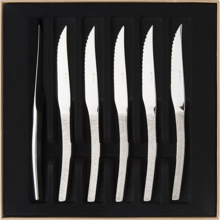 Guy Degrenne 206292 Set mit 6 Steakmessern, matt, Schwarz