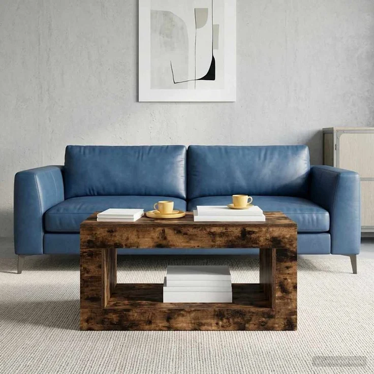 vidaXL Couchtisch Geräucherte Eiche 99.5 x 50 x 50 cm Holzwerkstoff 899907 – Bild 4