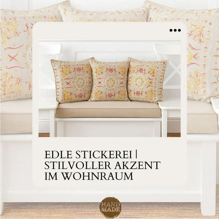 Marrakesch Orient & Mediterran Interior Zierkissen 2er Set Kissenbezug Handgefertigt Lodge Rot 50x50cm, Boho Deko, (2 St) – Bild 3