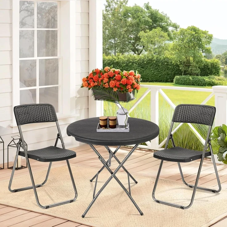 Sekey Klapptisch Rund Campingtisch Balkontisch Gartentisch Klappbar Tisch, Ø 81x73 cm H – Bild 2