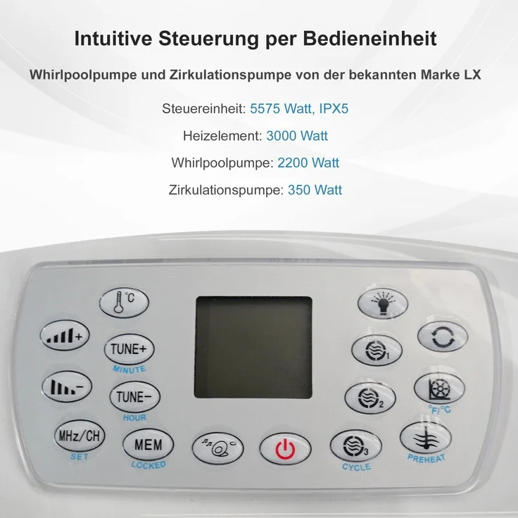 Outdoor Whirlpool Spa TINO Weiß 195x127 cm ohne Zubehör – Bild 9