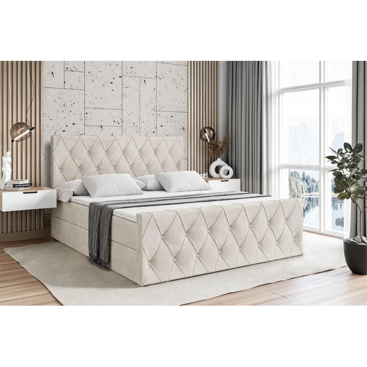 ALTDECOR Boxbett AMAY (Multipocket-Matratze H4. H3 Matratze Bonellfederung. Topper. Kopfteil)