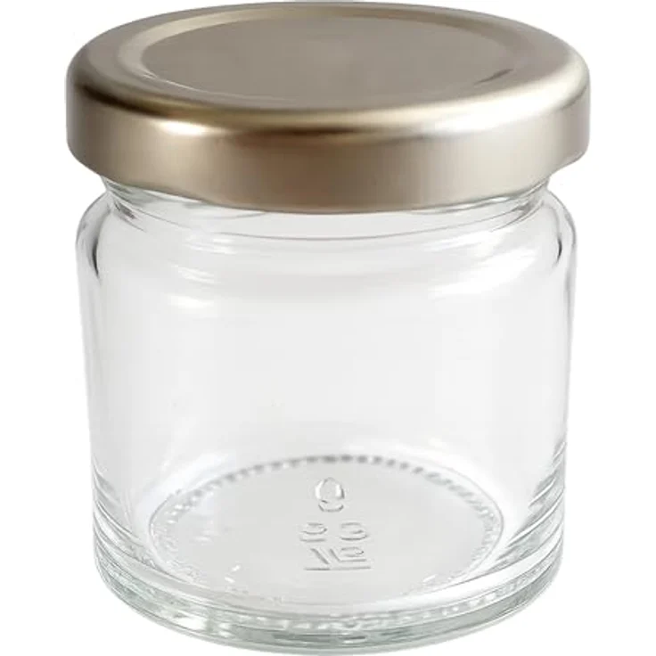 hocz 100x Mini Marmeladengläser 50 ml | mit Deckel Silber TO 43 | kleine Einmachgläser mit Schraubdeckel zum befüllen | Schraubgläser, Sturzgläser Set | leere Gläser für Marmelade | 100 Stück – Bild 4