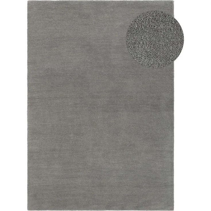 TaraCarpet Wollteppich TaraCarpet Gabbeh Georgia Teppich aus reiner Schurwolle handgearbeite, rechteckig, Höhe: 18 mm, Wollteppich Gabbeh Georgia grau Wohnzimmer Schlafzimmer ca 80x150