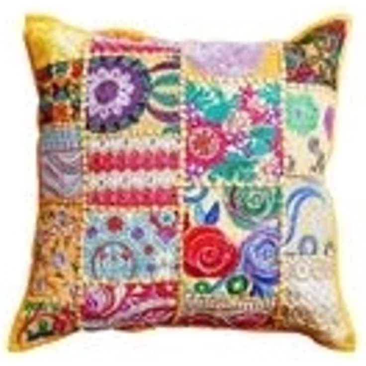 Indisches Patchwork Kissen Mar Rot – Bild 5