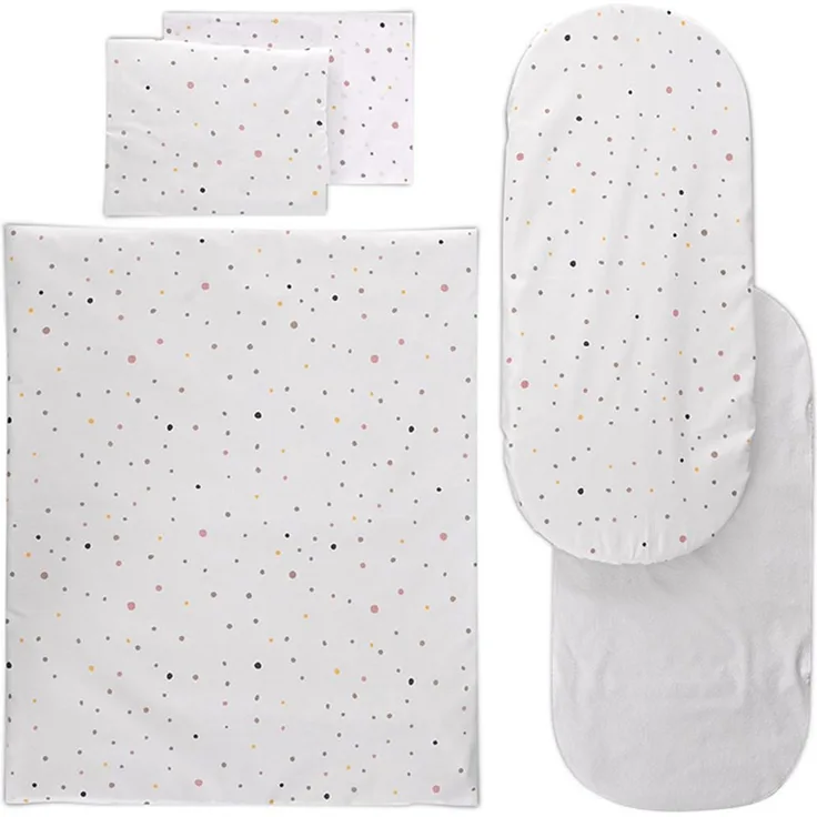 Lorelli Kinderwagen-Bettwäscheset 5-tlg. Decke 78 x 62, Kissen 35 x 25, Laken grün gemustert