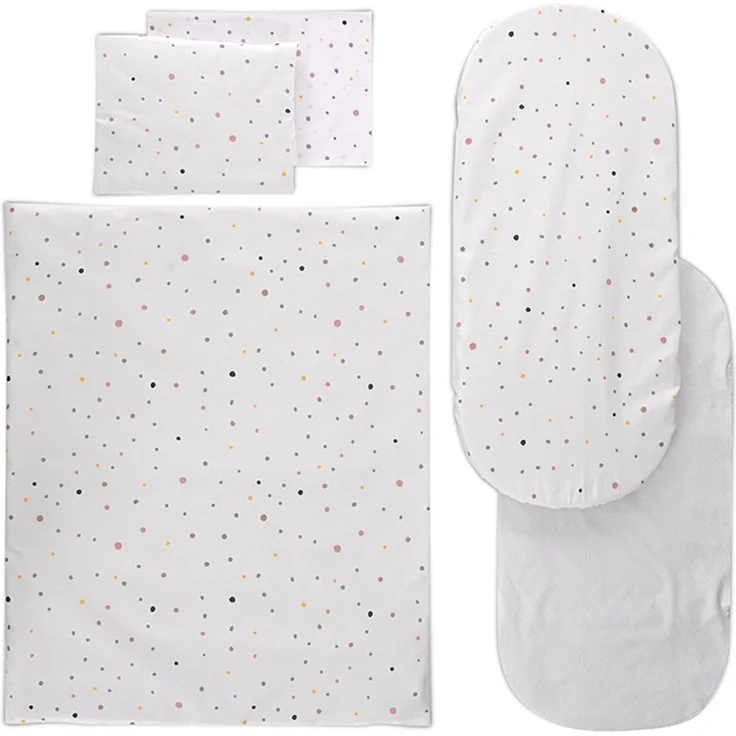 Lorelli Kinderwagen-Bettwäscheset 5-tlg. Decke 78 x 62, Kissen 35 x 25, Laken grün gemustert