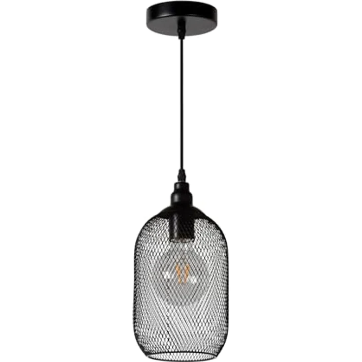LUCIDE MESH, Pendelleuchte Ø 15 cm, verstellbar, 1xE27, Schwarz, geeignet für LED-Lichtquelle – Bild 2
