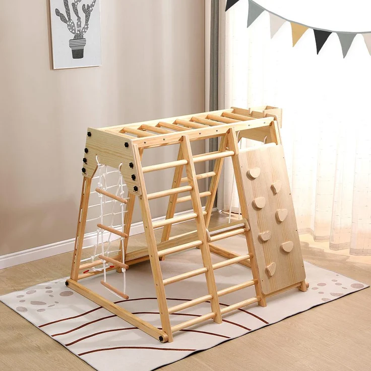 HOME DELUXE Klettergerüst Indoor inkl. Rutsche, Schaukel und Kletterwand LIO – Bild 2