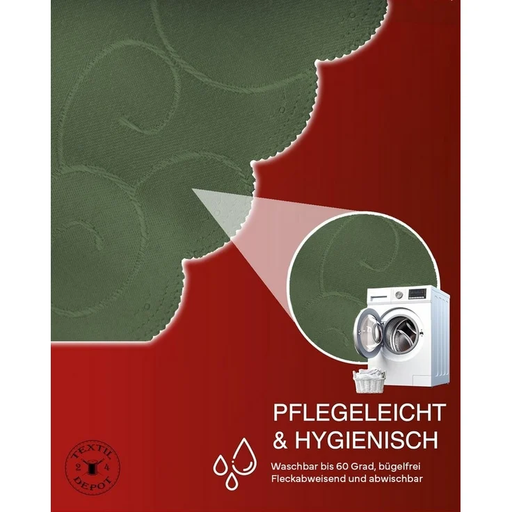 texpot Tischdecke Ranken Schnörkel glänzend bügelfrei fleckabweisend (1-tlg) – Bild 2