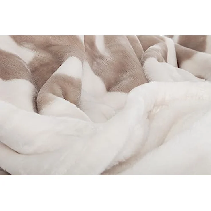 Sansibar 'Sylt' Wohndecke, Mikrofaser Fleece offwhite/taupe, 150 x 200 cm – Bild 7