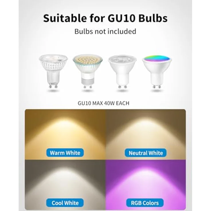 LVWIT Deckenleuchte LED Spotleuchte 4 Flammig GU10 Modern Chrom Deckenspot Schwenkbar 350° Drehbar Küchelampe Spot Strahler Decke Wohnzimmer Schlafzimmer Deckenstrahler (Ohne Leuchenmittel) – Bild 5