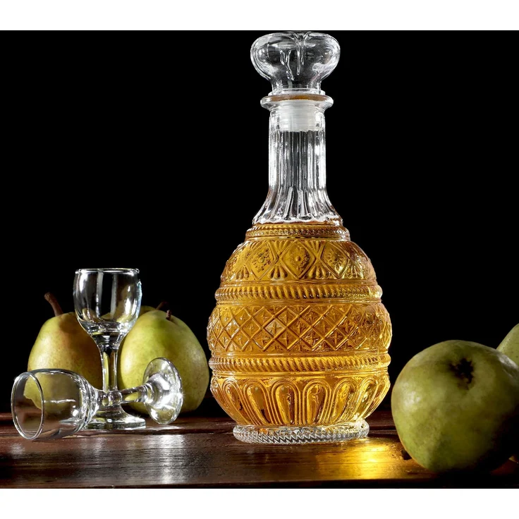 KADAX 6x Whisky-Alkohol-Dekanter Kristall 1L Glasflasche mit Korken – Bild 5