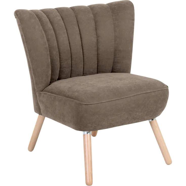 Sessel Kadisha Bezug Velourstoff Buche natur / sahara 21130