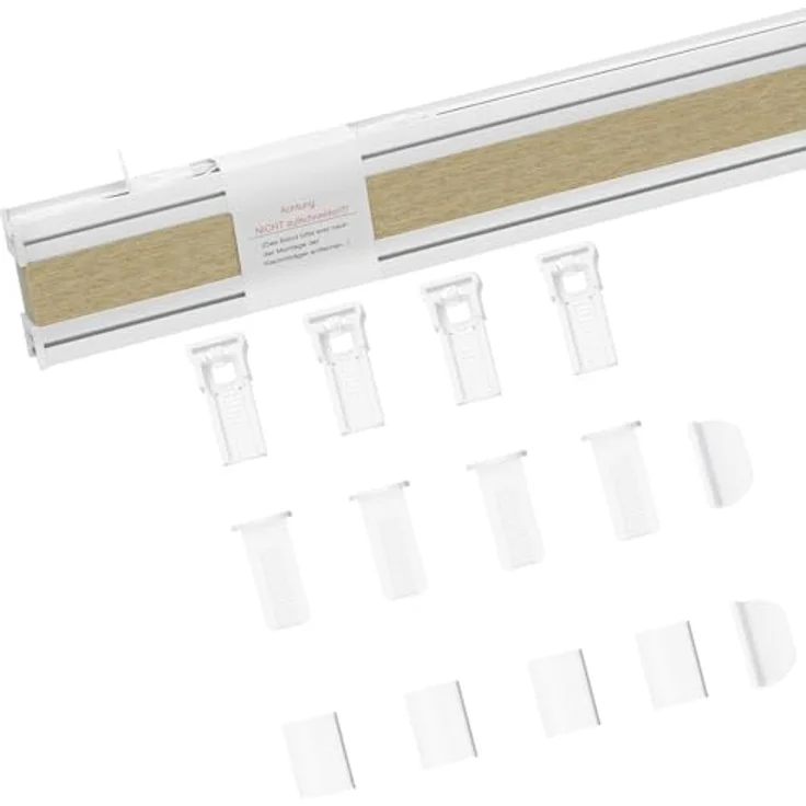 WOLTU Wabenplissee ohne Bohren Verdunklung Thermo Doppelplissee Klemmfix Zweifarbig 75x120 cm Beige-Weiß, Plissee Faltrollo Sonnen-, Sicht- & Schallschutz, Jalousie Plisseerollo für Fenster & Tür – Bild 9