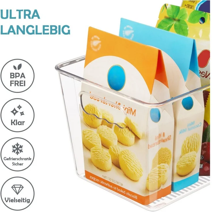 TUWENA Organizer Kühlschrank Organizer 6er Set, Stapelbare Küchen Organizer BPA Frei (6 St), Aufbewahrung Boxen für Einsatz in Kühlschränken, Schränken, Schubladen – Bild 3