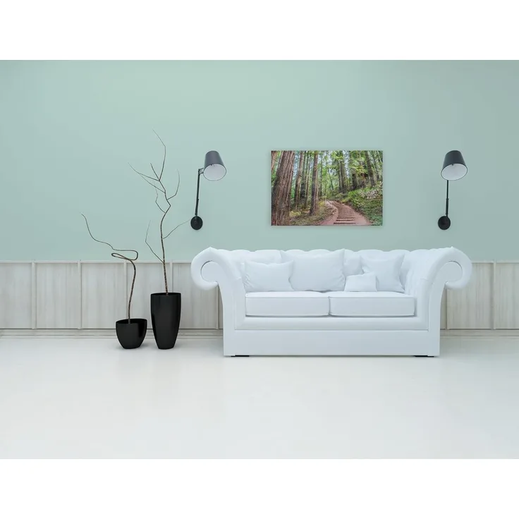 Leinwandbild Wald Pfad Grün Braun 90x60 DD120304 Keilrahmen Wandbild Leinwand