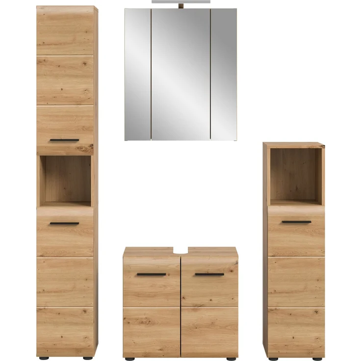 Badkombination (B/H/T: 150x185x46 cm) in Artisan Oak Nachbildung und Artisan Oak Nachbildung – Bild 2
