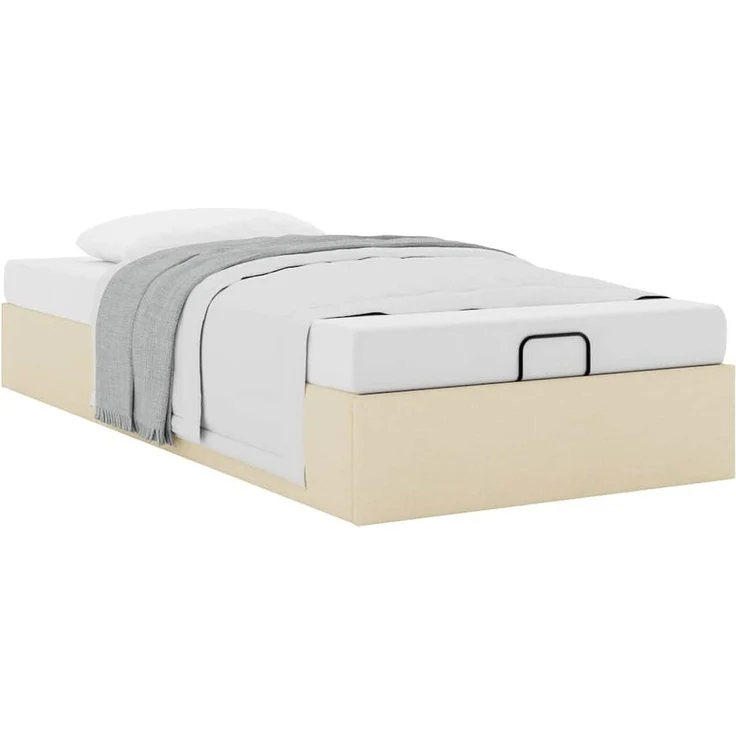 vidaXL Ottoman-Bett ohne Matratze Creme 90x200 cm Stoff 3310852 – Bild 3