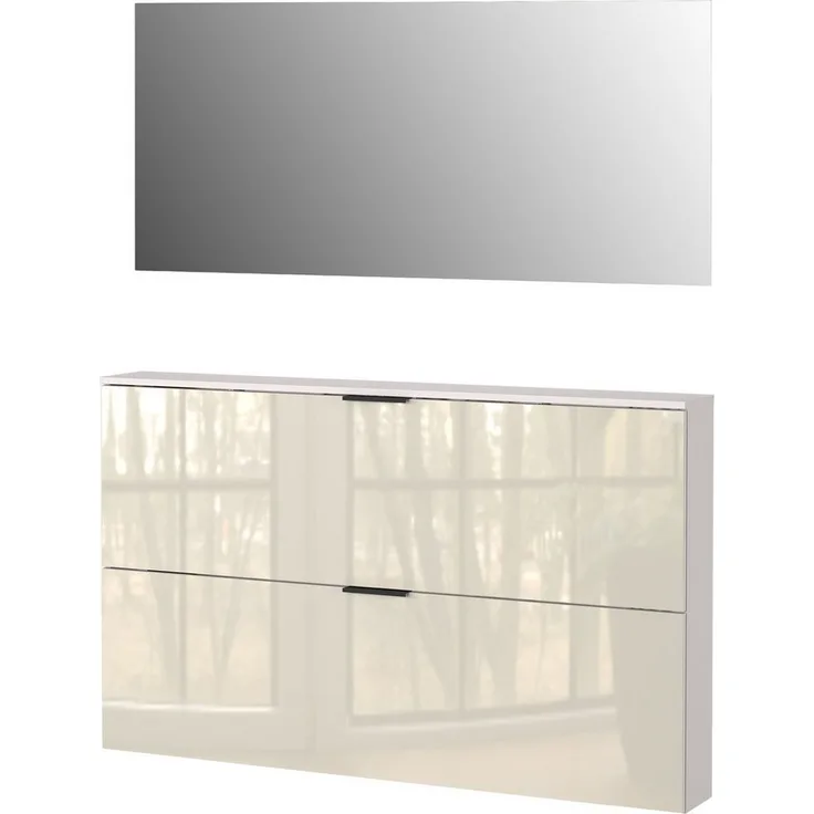 GERMANIA Garderoben-Set Valega, (2-St), inkl. Schuhschrank mit Glasfronten und Spiegel