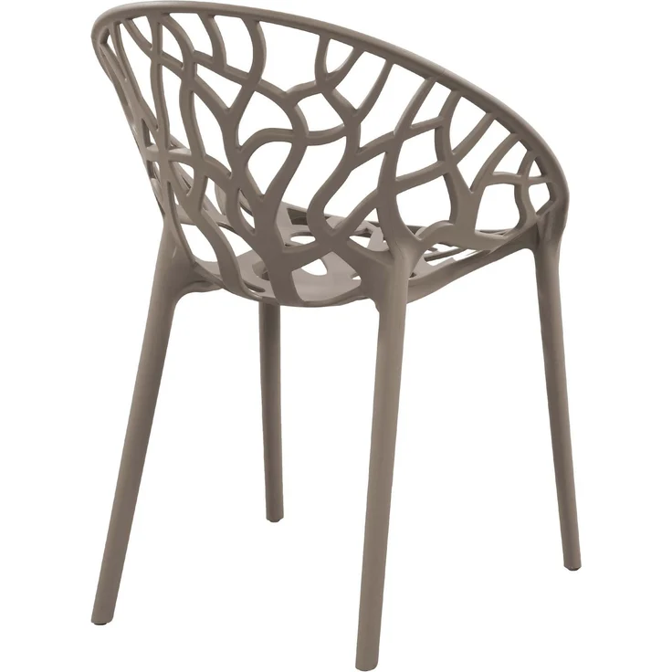 CLP 4er Set Gartenstühle Hope mit Lehne stapelbar wetterfest UV-beständig bis 150 kg,taupe – Bild 6