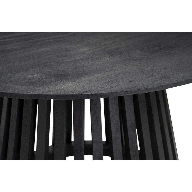 Gutmann Factory Couchtisch 2-teiliges Set CORBY, Schwarz, Mangoholz massiv, Ø 70 x H 45 cm, Ø 45 x H 40 cm – Bild 2