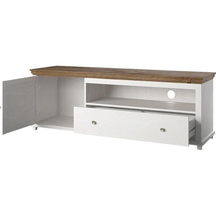 Wohnzimmer-Set HOME 5 tlg Schrankwand mit Couchtisch Weiss Abisko – Bild 2