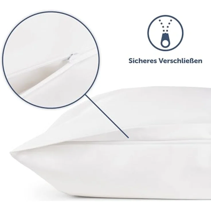 Blumtal Milbenbezug-Decke, Rechteckig, Weiß, 200x155 cm, Oeko-Tex®, 100% Milbenschutz, Waschmaschinenfest, Knisterfrei – Bild 3