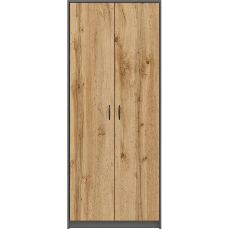 Home Collective Mehrzweckschrank Kleiderschrank Regal 74cm breit 180cm hoch Aktenschrank mit sechs Einlegeböden und Extra-Fach, Haushaltsschrank in grau – Bild 2
