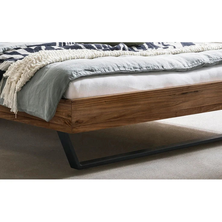 Hasena Bett Sariano Nussbaum mit Anthrazit-Kufen 180x200 cm, Komforthöhe 25 cm – Trento – Bild 4