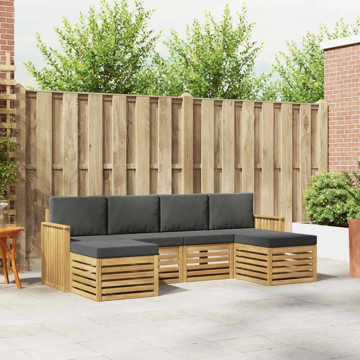 vidaXL Outdoor-Sofagarnitur 6 stk. 6-Sitzer Weiß und Anthrazit 3392272 – Bild 1