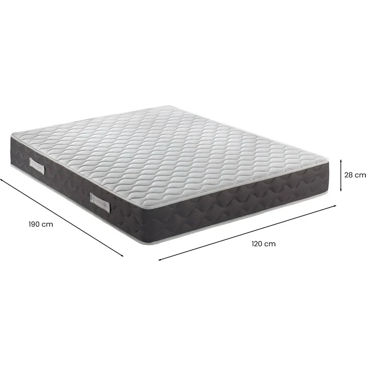 Dmora Quadratische und halbe Matratze Fort, Produkt aus Memory-Schaum, Schlafzimmermatratze, Schlafunterstützung, Made in Italy, 120x190 h28 cm, Weiß – Bild 3