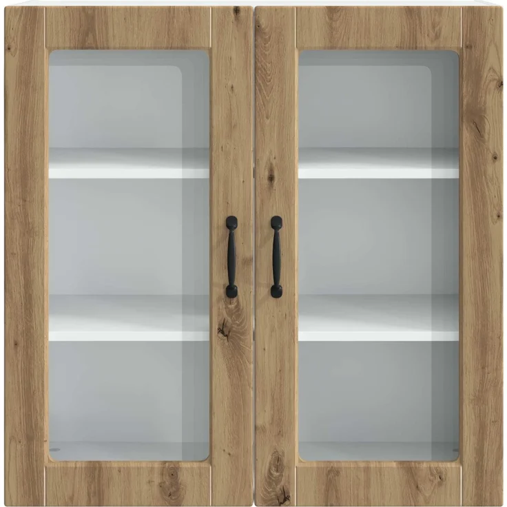 vidaXL Wandglas-Schrank PORTO Artisan-Eiche 80 x 31 x 80 cm 885424 – Bild 6