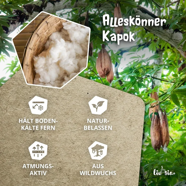 livasia Nackenstützkissen Knochenkissen, vegan und handgefertigt, Ø 15x32 cm, Kapok – Bild 5