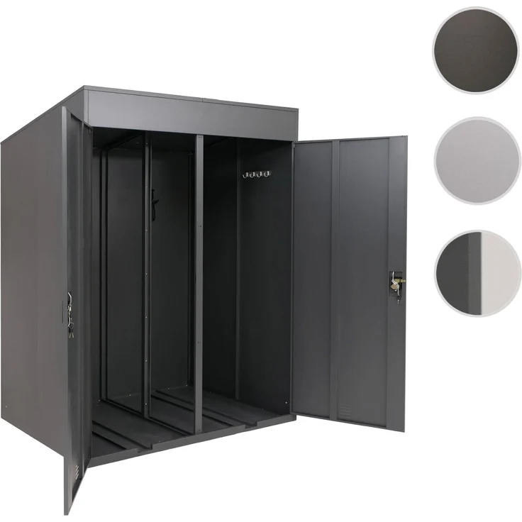 2er-Fahrradgarage HWC-H66b, Fahrradbox Fahrradunterstand abschließbar Metall 213x158x125cm ~ anthrazit – Bild 10