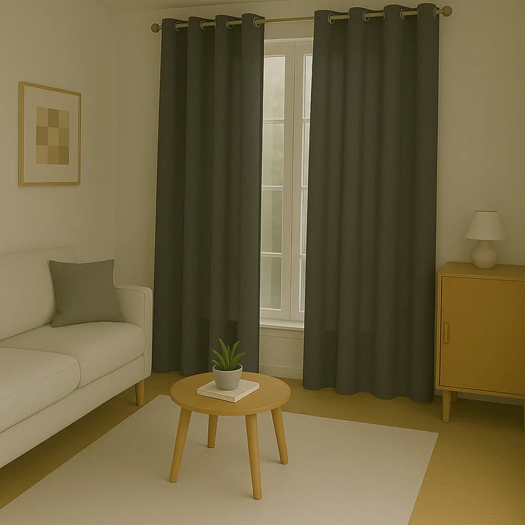 Gardine mit Ösen *** x *** cm ( Breite x Länge ) in ***, blickdichter Vorhang, Ösenvorhang in vielen Variationen 140x225 cm Anthrazit – Bild 5