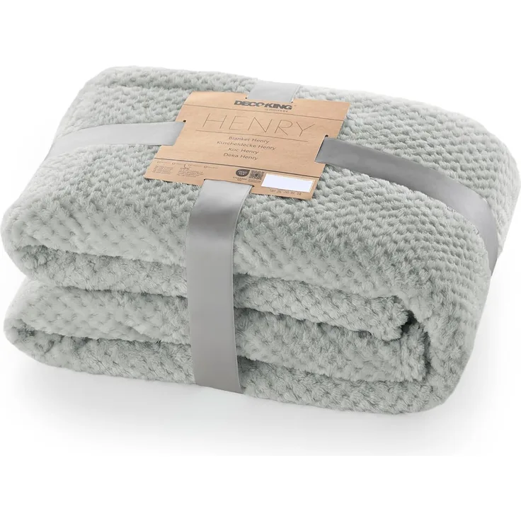 DecoKing Kuscheldecke 150x200 cm Stahl Decke Microfaser Wohndecke Tagesdecke Fleece weich sanft kuschelig skandinavischer Stil grau anthrazit Henry
