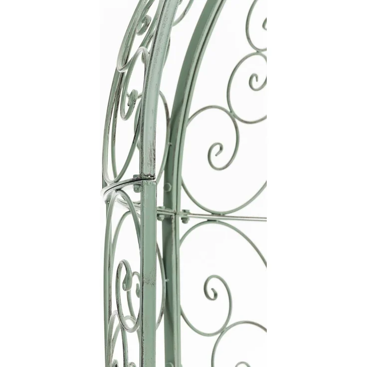 CLP 'Rosie' Halbpavillon mit Sitzbank, Eisen mit Pulverbeschichtung, 178 x 58 x 120 cm, Antik Grün – Bild 9