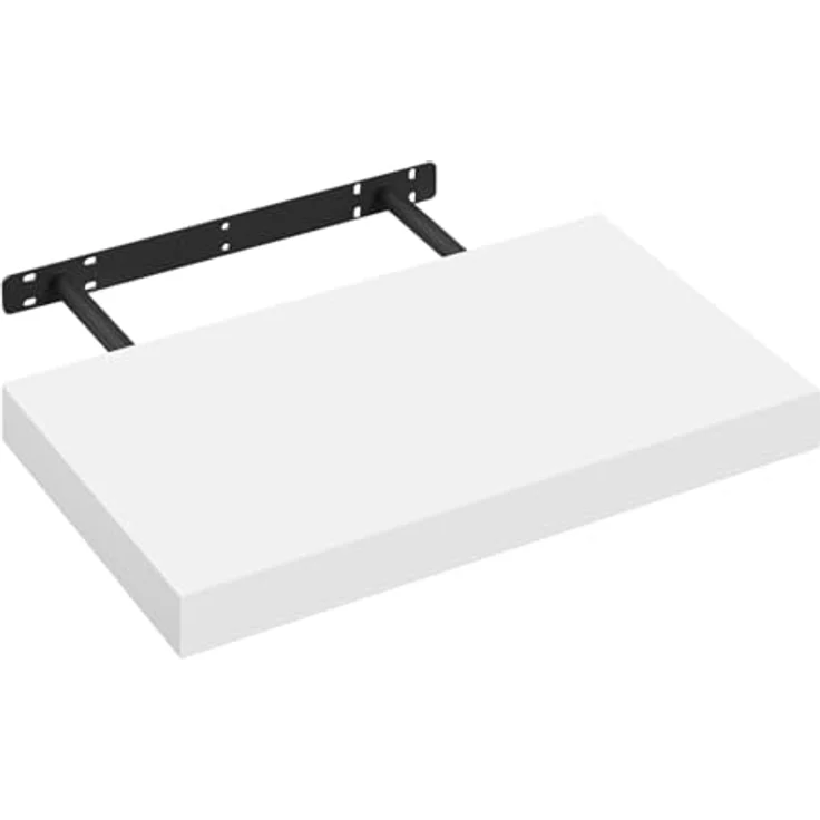 eSituro Wandregal, schwebendes Regal für Wandmontage, Schweberegal Hängeregal Wandbrett im Wohnzimmer Schlafzimmer Küche Badezimmer, weiß modern, MDF, 30 x 3,8 x 22,9 cm – Bild 7