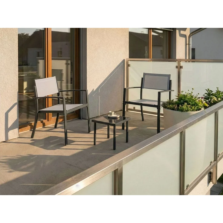 Bistro Set TAVOLETO Metall Grau – Bild 3