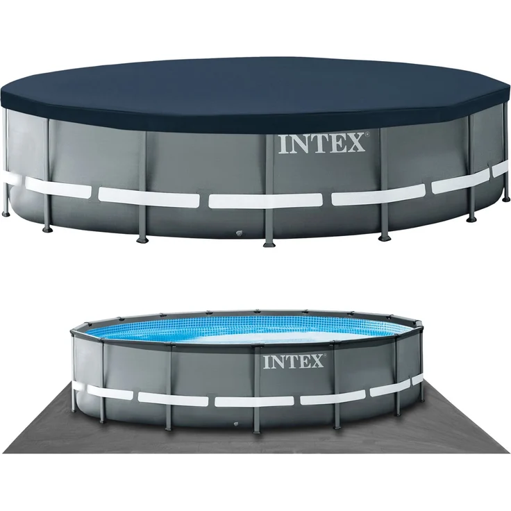 Intex 'Frame Swimming Pool Set Ultra Rondo XTR', anthrazit, Ø 488x122 cm, inkl. Sandfilteranlage – Bild 7